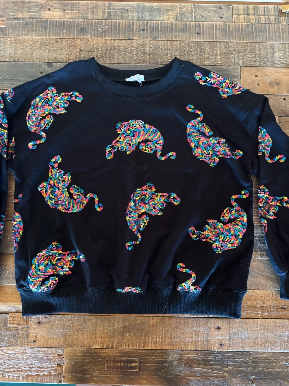 Fantastic Fawn Black Crewneck Sweater